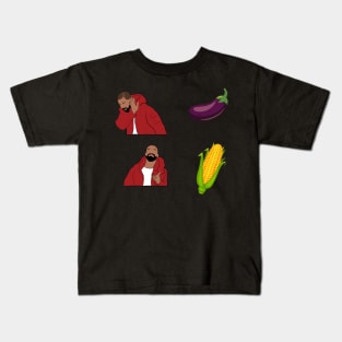 Corn Meme Eggplant Emoji Kids T-Shirt